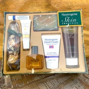 NEUTROGENA Skin Smoothers Gift Set VTG NEW Sealed Rainbath Gel Body Oil Lip Eye